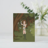 Het Briefkaart van de Archer Warrior Elf Girl (Staand voorkant)