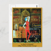 Het briefkaart van de Aziatisch-stijl met het (Voorkant / Achterkant)