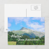 Het Briefkaart van de Bergen van Zwitserland (Voorkant / Achterkant)