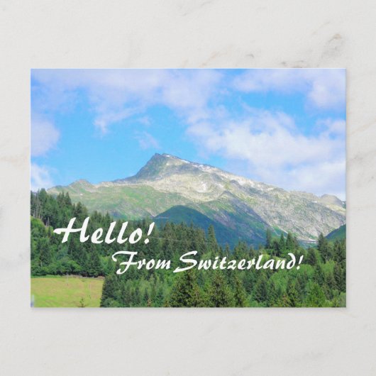 Het Briefkaart van de Bergen van Zwitserland (Voorkant)