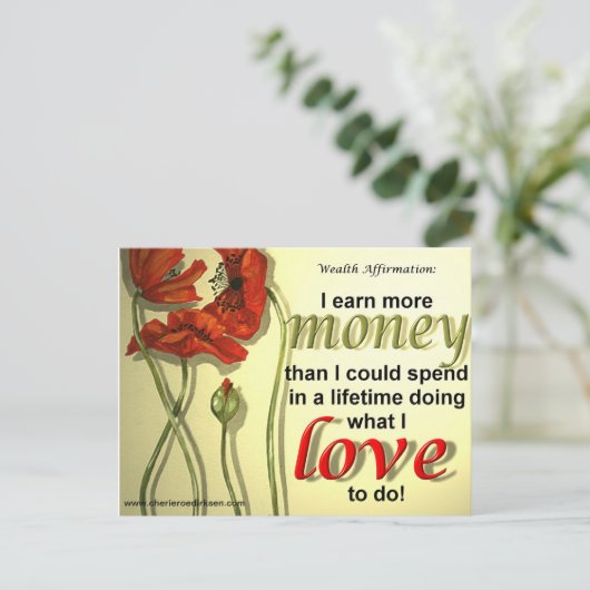 Het Briefkaart van de Bevestiging van het geld (Staand voorkant)