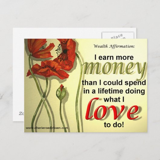 Het Briefkaart van de Bevestiging van het geld (Voorkant / Achterkant)