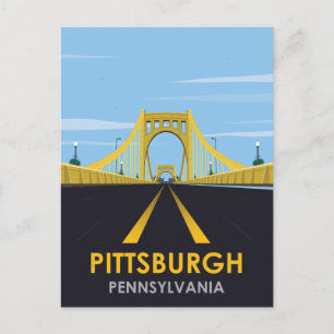 Het Briefkaart van de binnenstad Pittsburgh, PA Vi