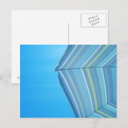 Het Briefkaart van de Blauw van de paraplu (Voorkant / Achterkant)