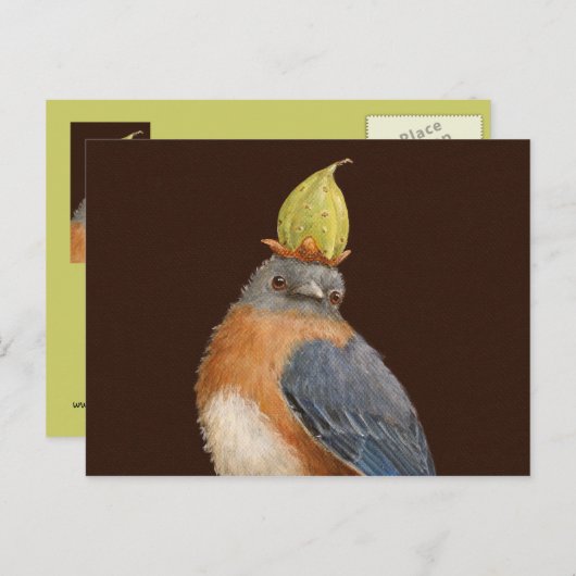 Het briefkaart van de blauwvogel schoonmaken (Voorkant / Achterkant)