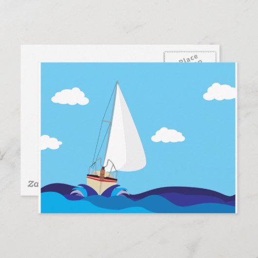 Het Briefkaart van de Boot van het zeil (Voorkant / Achterkant)