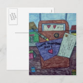 Het briefkaart van de Brief van de Valentijnsdag (Voorkant / Achterkant)