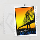 Het briefkaart van de Brug van Mackinac (Voorkant / Achterkant)