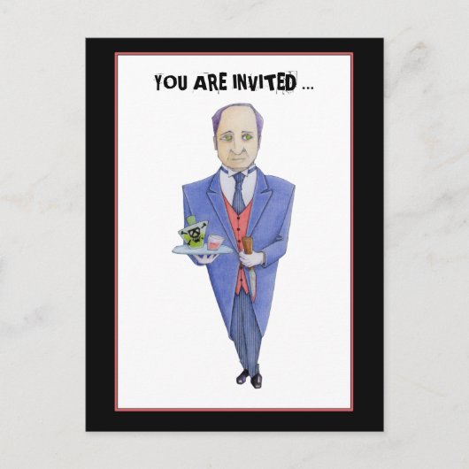 Het Briefkaart van de Butler Murder Mystery Uitnod (Voorkant)