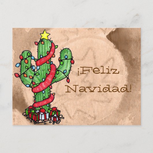 Het Briefkaart van de Cactus van Kerstmis (Voorkant)