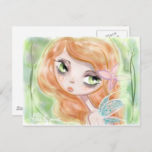 Het briefkaart van de CARTOON van de FEE (Voorkant / Achterkant)