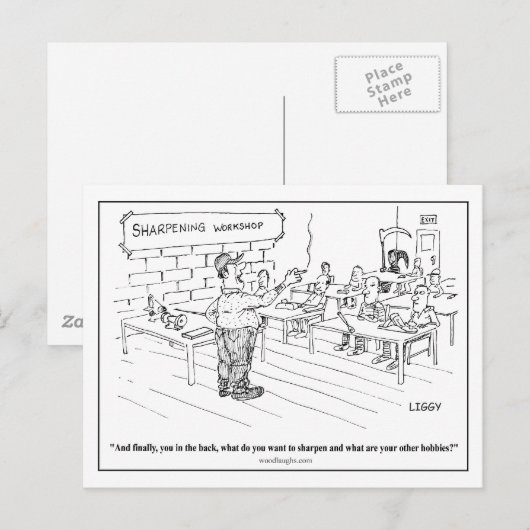 Het Briefkaart van de Cartoon van de Workshop dele (Voorkant / Achterkant)