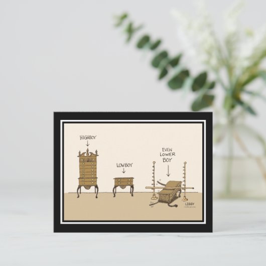 Het Briefkaart van de Cartoon van Lowboy (Staand voorkant)