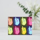 Het Briefkaart van de Chanoeka van Dreidel (Staand voorkant)