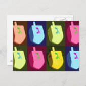 Het Briefkaart van de Chanoeka van Dreidel (Voorkant / Achterkant)