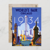 Het  Briefkaart van de Chicago World Fair (Voorkant / Achterkant)