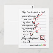 Het Briefkaart van de controlelijst (Voorkant / Achterkant)