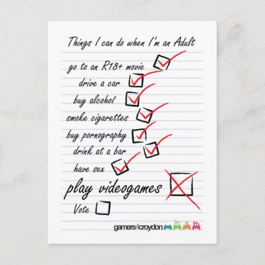 Het Briefkaart van de controlelijst (Voorkant)