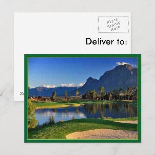 Het Briefkaart van de Cursus van het golf (Voorkant / Achterkant)