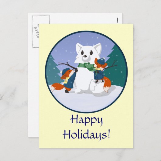 Het Briefkaart van de Dag van de Sneeuw van (Voorkant / Achterkant)