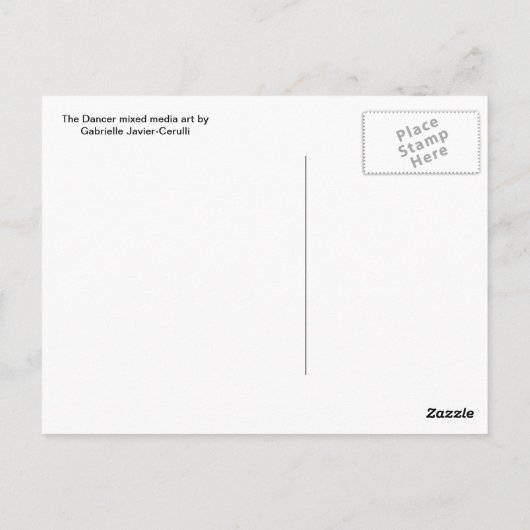 Het Briefkaart van de danser (Achterkant)