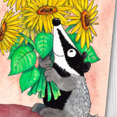 Het briefkaart van de Das van de zonnebloem door