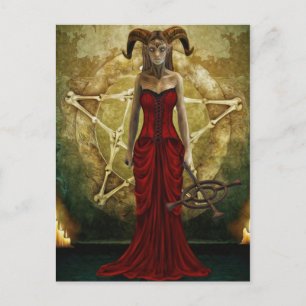 Het briefkaart van de de heksendemon van de zombie