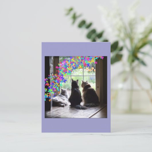 Het briefkaart van de de kattendeelneming van de (Staand voorkant)