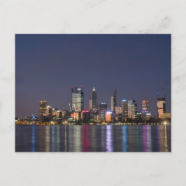 Het briefkaart van de de stadshorizon van Perth