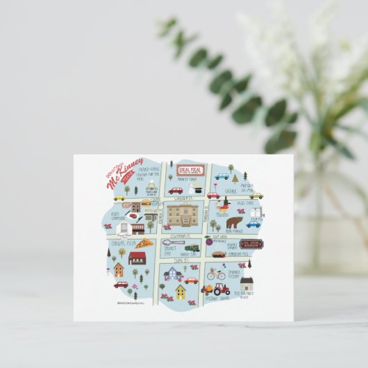 Het briefkaart van de Downtown McKinney Texas (Staand voorkant)