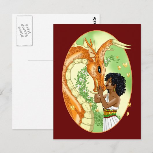 Het Briefkaart van de draak en van de Prinses (Voorkant / Achterkant)