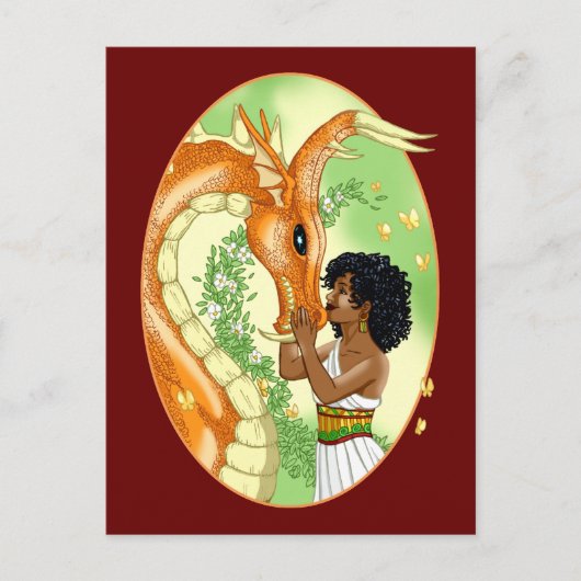 Het Briefkaart van de draak en van de Prinses (Voorkant)