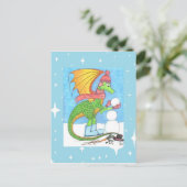 Het Briefkaart van de Draak van de sneeuw (Staand voorkant)