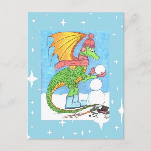 Het Briefkaart van de Draak van de sneeuw (Voorkant)
