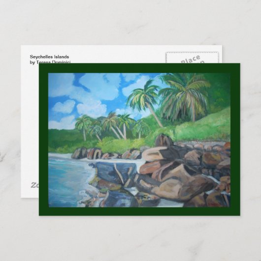 Het Briefkaart van de Eilanden van Seychellen (Voorkant / Achterkant)