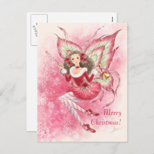 Het Briefkaart van de Fee van Kerstmis (Voorkant / Achterkant)