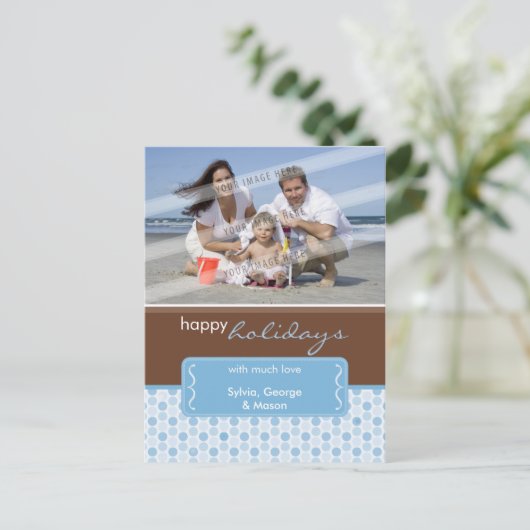 HET BRIEFKAART VAN DE FOTO VAN DE VAKANTIE:: (Staand voorkant)