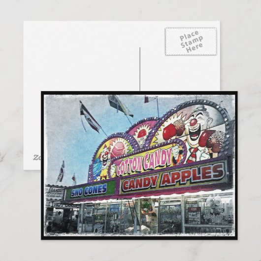 Het Briefkaart van de "gesponnen suiker" (Voorkant / Achterkant)