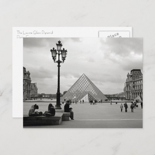Het Briefkaart van de glasspiramide van het Louvre (Voorkant / Achterkant)
