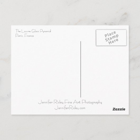 Het Briefkaart van de glasspiramide van het Louvre (Achterkant)