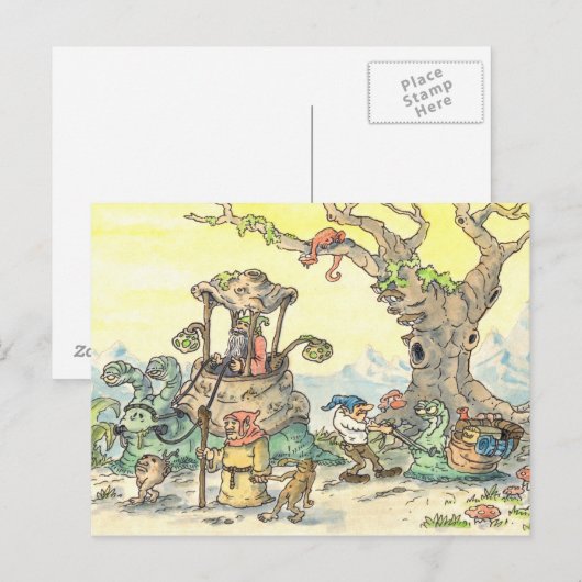 het briefkaart van de gnoomparade (Voorkant / Achterkant)