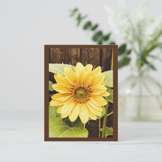 Het Briefkaart van de gouden zonnebloem (Staand voorkant)