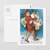 Het Briefkaart van de groet met Vintage Afbeelding (Voorkant / Achterkant)