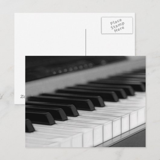 Het Briefkaart van de Groeten van de piano (Voorkant / Achterkant)