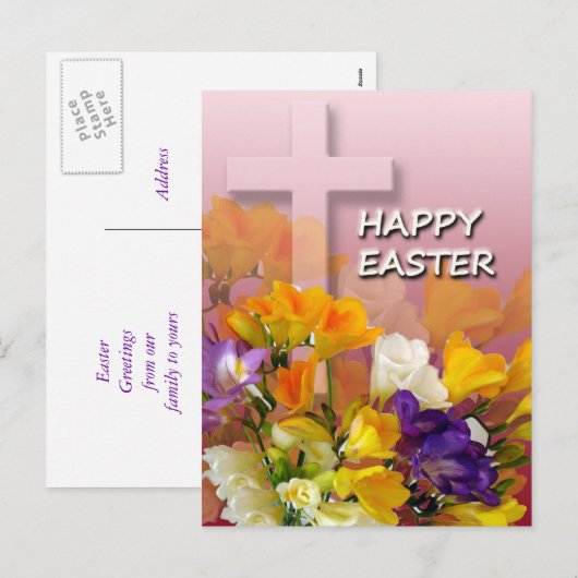 Het Briefkaart van de Groeten van Pasen (Voorkant / Achterkant)