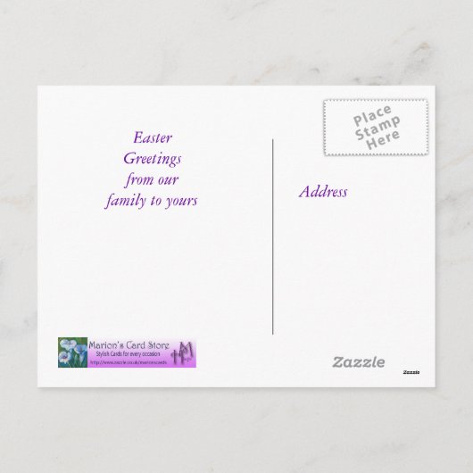 Het Briefkaart van de Groeten van Pasen (Achterkant)