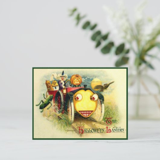 Het  Briefkaart van de Halloween Lantern (Staand voorkant)