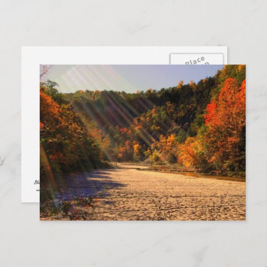 Het Briefkaart van de Herfsten van Taughannock (Voorkant / Achterkant)