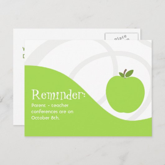 Het Briefkaart van de Herinnering van de leraar (Voorkant / Achterkant)