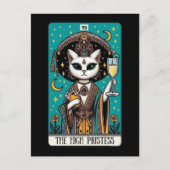 Het Briefkaart van de Hogepriesteres Cat Tarot (Voorkant)